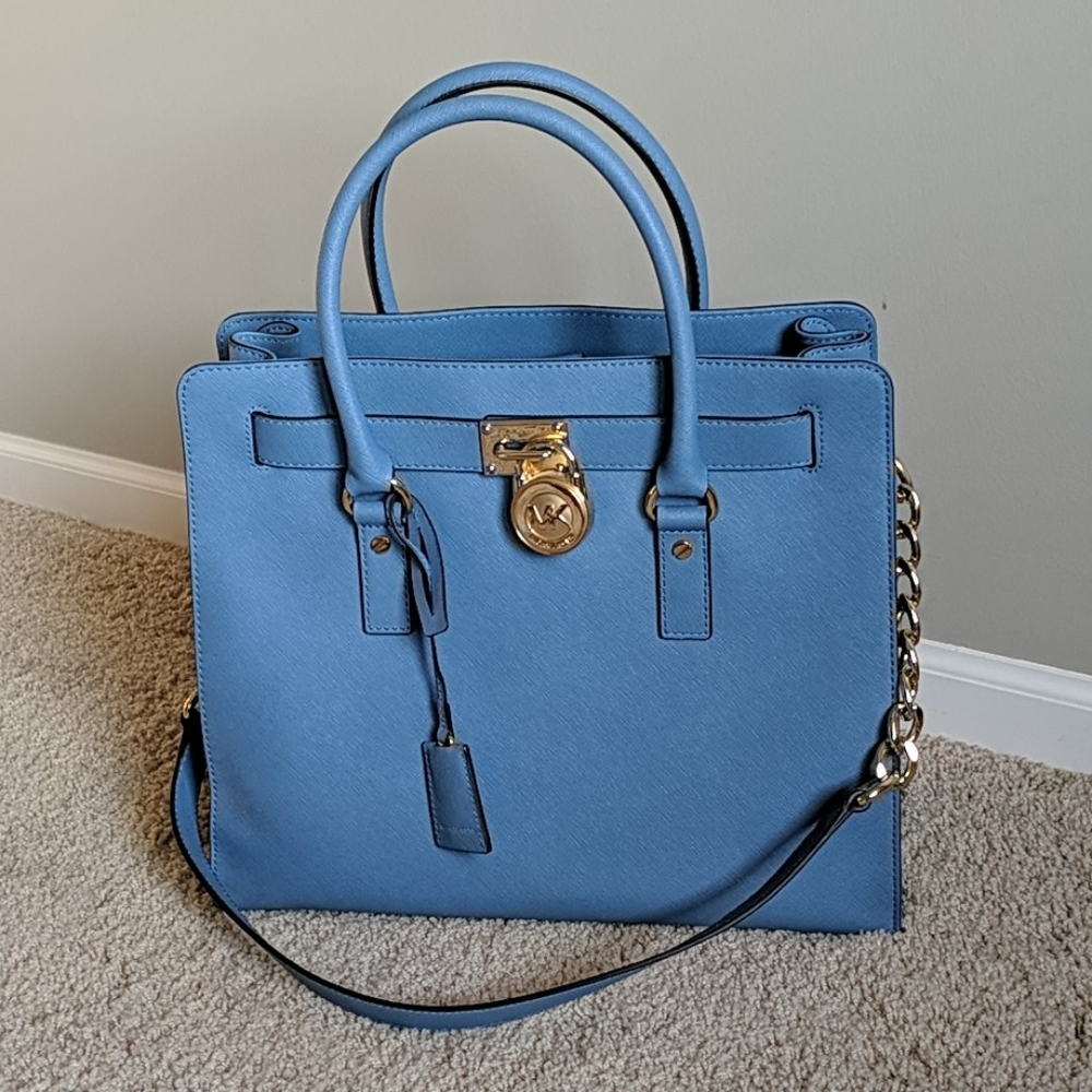 Michael Kors blue leather purse